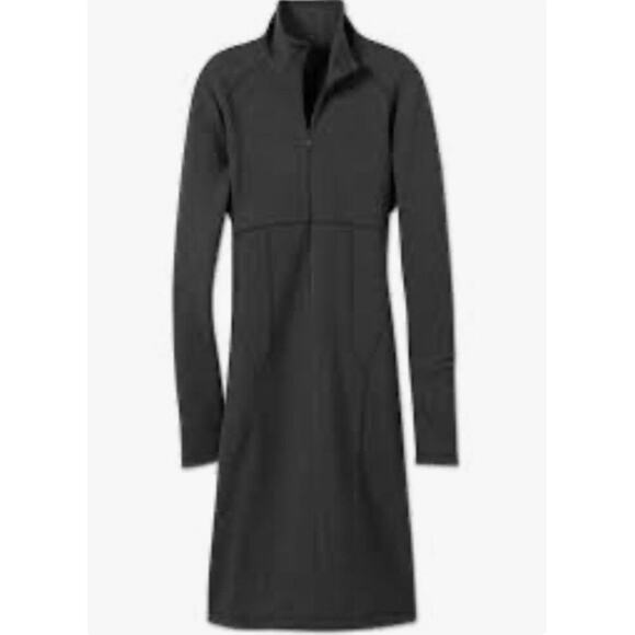 Athleta Cassidy Long Sleeve Half Zip Ponte Knit Dress Charcoal Grey XXS - Picture 2 of 11